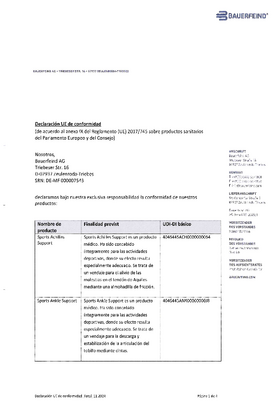 Declaración de conformidad - Productos deportivos